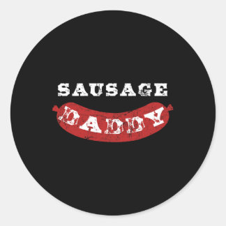 Pegatina Redonda Papi Funny Atropelló Bbq Papá