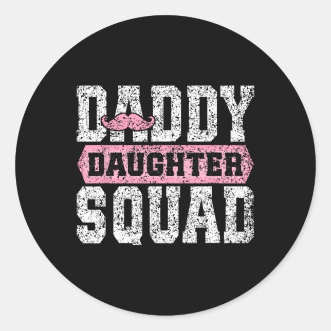 Pegatina Redonda Papi Hija Escuadrón Matando Papi Hijas Padre (Anverso)