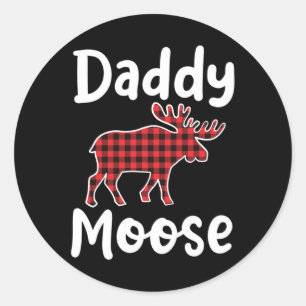 Pegatina Redonda Papi Moose Matando A La Familia Feliz Navidad En J