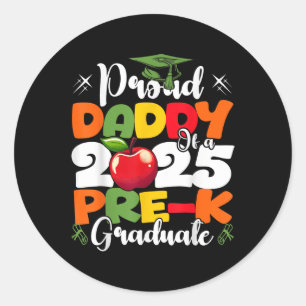 Pegatina Redonda Papi Orgulloso De Un Graduado Preuniversitario De 