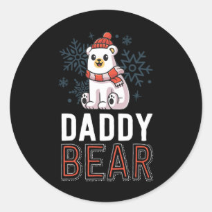 Pegatina Redonda Papi Oso Familia Navidades De Oso Polar X