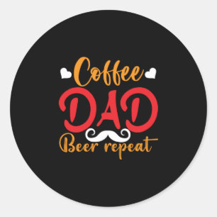 Pegatina Redonda Papi Regalo Café Papá Repito