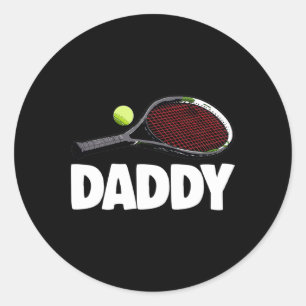 Pegatina Redonda Papi Tenis Es Una Mujer Divertida Juega De Tenis B