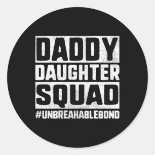 Pegatina Redonda Papi Y Hija Padre Hija Escuadrón De Bonos