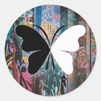 Pegatina Redonda papillón