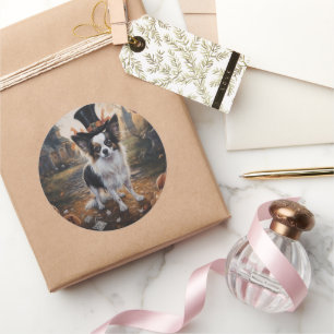 Pegatina Redonda Papillon Pumpkins Halloween Scary