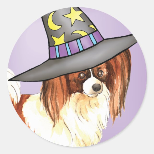 Pegatina Redonda Papillon Witch (Anverso)