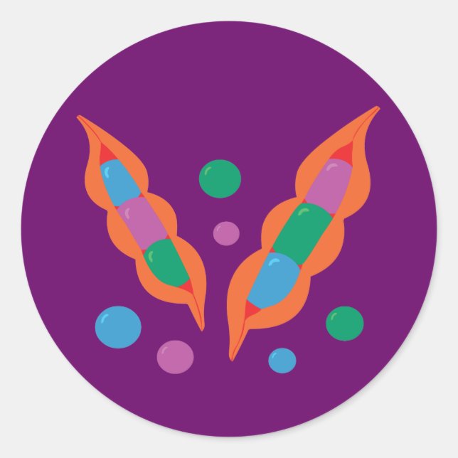 Pegatina Redonda Pápodas fantásticos (Anverso)