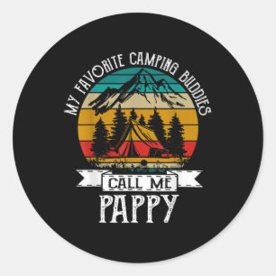 Pegatina Redonda Pappy Camper Mis compañeros de camping favoritos m