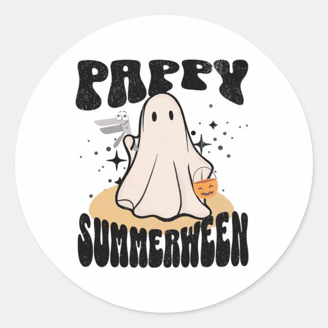 Pegatina Redonda Pappy Summerween La Enfermera De Halloween Fantasm (Anverso)
