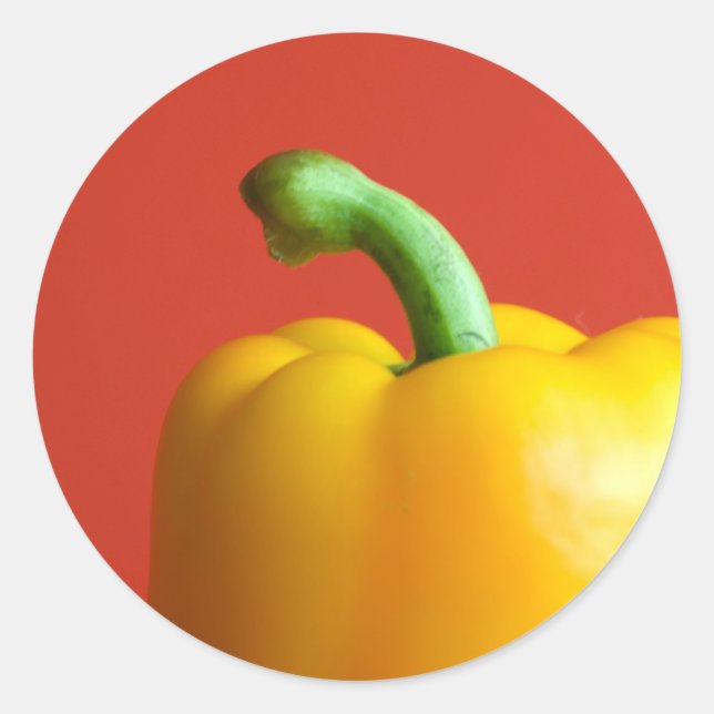 Pegatina Redonda paprika amarillo (Anverso)