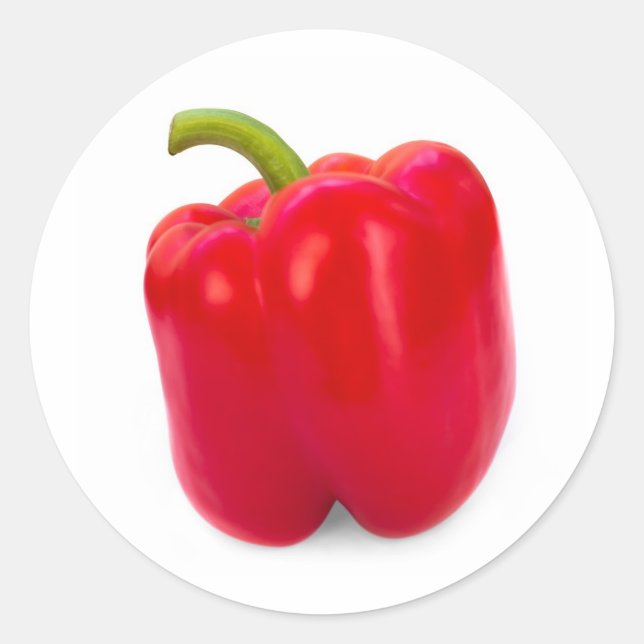 Pegatina Redonda Paprika rojo (Anverso)