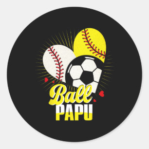 Pegatina Redonda Papu vende fútbol suave divertido lindo Navidad 