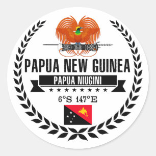 Pegatina Redonda Papúa Nueva Guinea