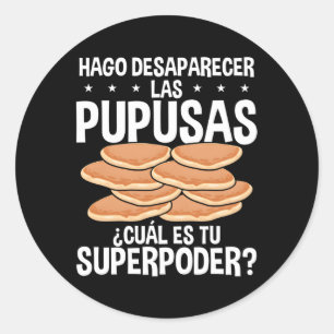 Pegatina Redonda Papusa Maker Alimentos salvadoreños Pupusas El Sal