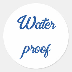 Pegatina Redonda Paquete Azul Simple a Prueba de Agua y Salpicadura