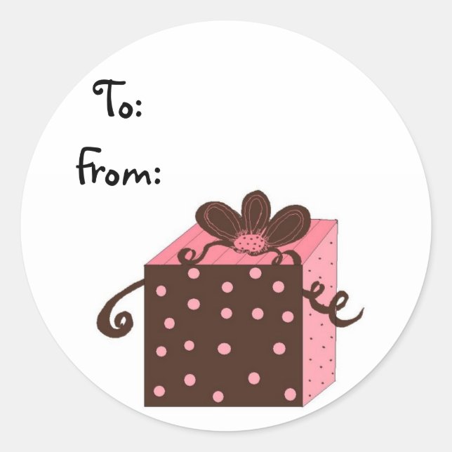 Pegatina Redonda Paquete bonito (Anverso)