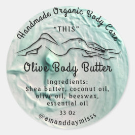 Pegatina Redonda Paquete Cuidados de Mantequilla de Mantequilla de 