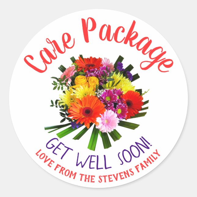 Pegatina Redonda Paquete De Atención Para Enfermos (Anverso)