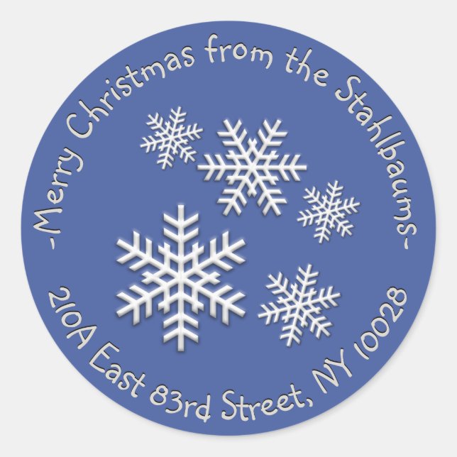 Pegatina Redonda Paquete de dirección de devolución personalizado o (Anverso)