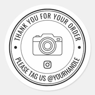 Pegatina Redonda Paquete de etiquetado de Instagram para agradecer