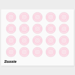Pegatina Redonda paquete de instagram de personalizado rosa lindo