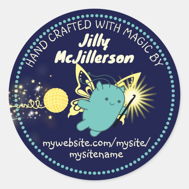 Pegatina Redonda Paquete de manualidades de hilados de gancho de ha (Anverso)