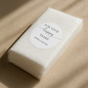 Pegatina Redonda Paquete de pañuelos de seda personalizados para bo