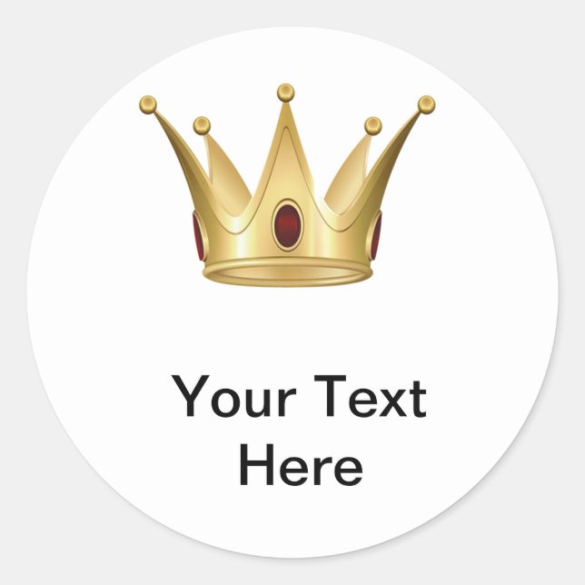 Pegatina Redonda Paquete de Pegatinas de la Corona del Rey (Anverso)
