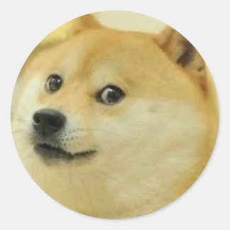 Pegatina Redonda Paquete de Pegatinas Glossy Doge Meme