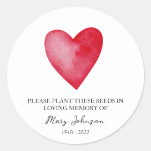 Pegatina Redonda Paquete de semillas de funerales conmemorativos de