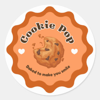 Pegatina Redonda Paquete de Stickers de Galletas Lindas 