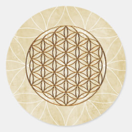 Pegatina Redonda Paquete de Stickers de Geometría Sagrada – Flor de