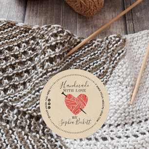 Pegatina Redonda Paquete de suministros de Knit para pequeñas empre
