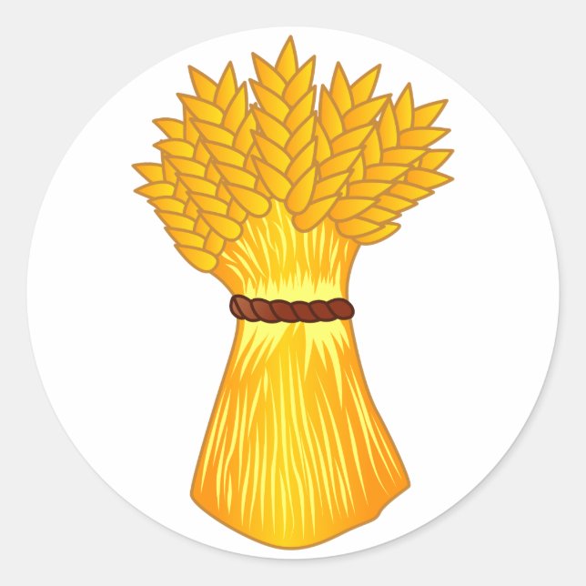 Pegatina Redonda Paquete de trigo (Anverso)