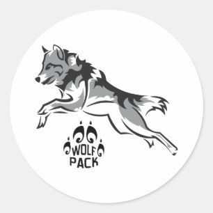 PEGATINA REDONDA PAQUETE WOLF