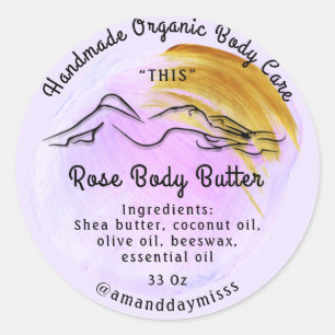 Pegatina Redonda Paquetes de cuidado de la mantequilla corporal