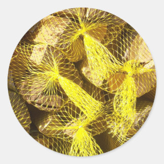 Pegatina Redonda Paquetes de leña