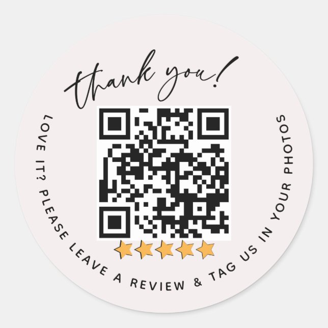 Pegatina Redonda Paquetes de revisión de código QR (Anverso)