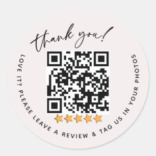 Pegatina Redonda Paquetes de revisión de código QR
