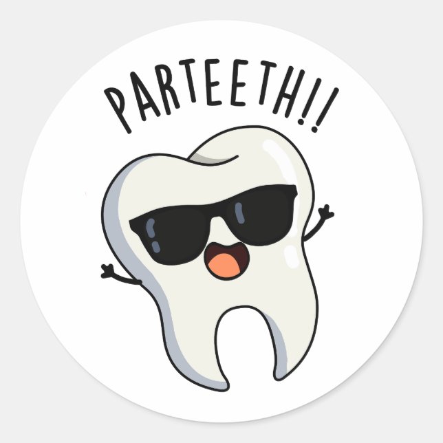 Pegatina Redonda Par-Dulces Diversos Puns Dentales (Anverso)