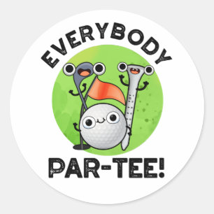 Pegatina Redonda Par-tee Funny Golf Pun