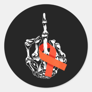 Pegatina Redonda Para cáncer de leucemia Cáncer de dedo medio