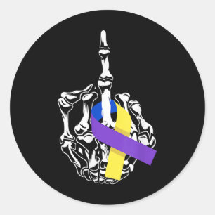 Pegatina Redonda Para Cáncer de vejiga Cáncer de dedo medio