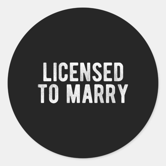 Pegatina Redonda Para casarse con un funcionario Boda (Anverso)