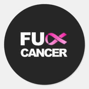 Pegatina Redonda Para Concienciación Sobre El Cáncer De Mama