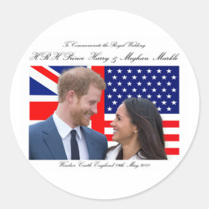 Pegatina Redonda Para conmemorar al Boda real Harry y Meghan