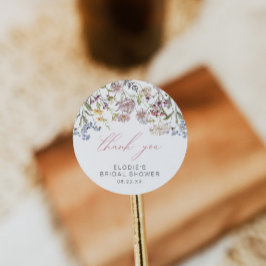 Pegatina redonda para despedida de soltera de flor