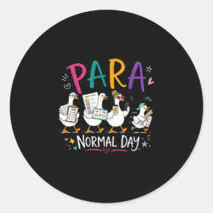 Pegatina Redonda Para día normal ganso maestro paraprofesional