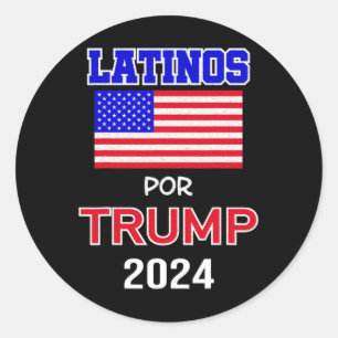 Pegatina Redonda Para el regalo de Trump 2024 - Latinos por Trump